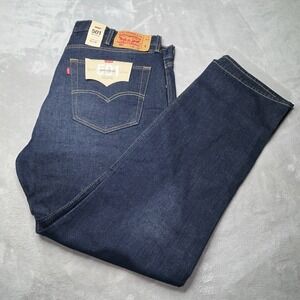 Levi's 501 Original Jeans Men 42x32 Dark Wash Stretch Button Fly Straight Leg
